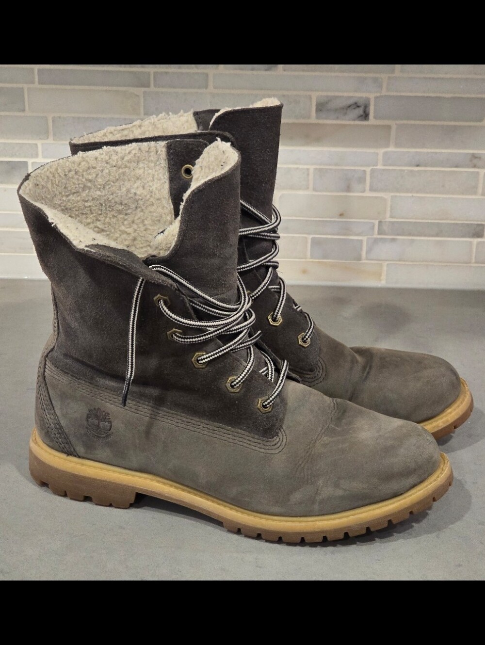 Timberland Waterproof Anti-Fatigue Suede Nubuck Leather Boots Womens